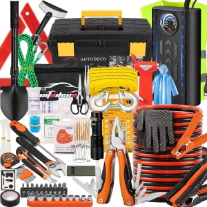 98 PCS  Emergency Kit/Air Compressor, Jumper Cables,