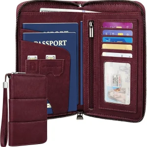 RFID Blocking Passport Holder with Zipper,